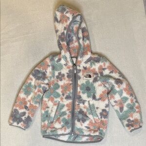 The North Face Floral Fleece Jacket - teal, coral, gray